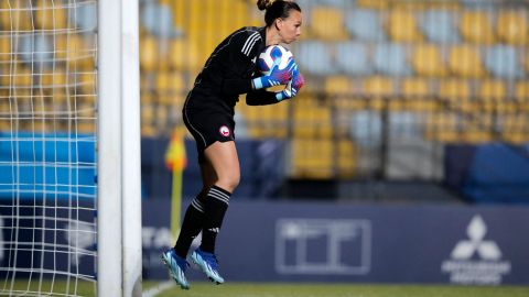 Christiane Endler durante un encuentro de los Juegos Panamericanos.