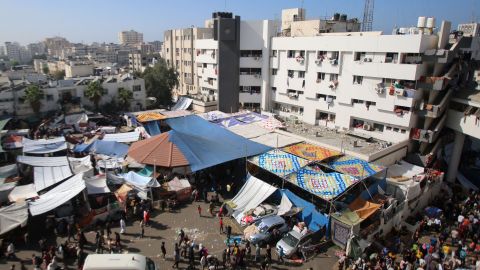 Imagen aérea del hospital Al-Shifa de Gaza.