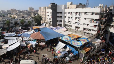 Imagen aérea del hospital Al-Shifa de Gaza.