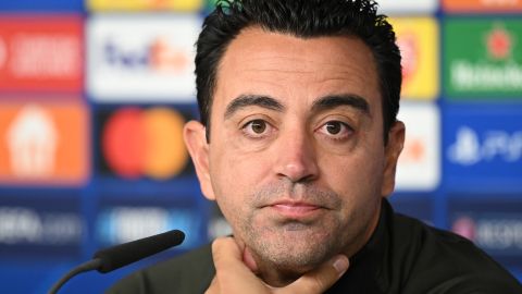 Xavi Hernández durante la conferencia de prensa posterior al partido ante Shakhtar.