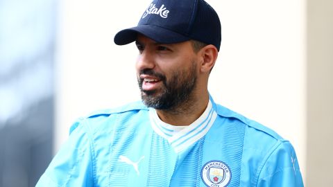 Sergio Agüero en el GP de Abu Dhabi.