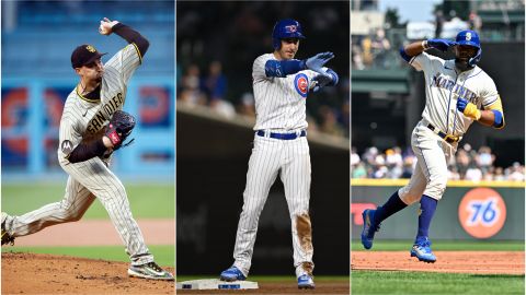 Blake Snell, Cody Bellinger y Teoscar Hernández.