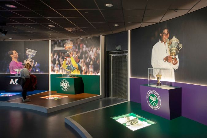 Parte de las reliquias que se encuentran en el Museo de Rafa Nadal en Mallorca, España. FOTO: JAIME REINA/AFP via Getty Images.