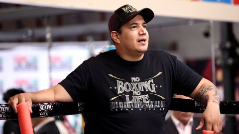 Eddy Reynoso durante un entrenamiento de Andy Ruiz.