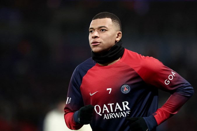 Kylian Mbappé en la previa de un encuentro ante Nantes.