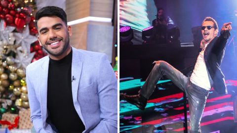 En la imagen aparecen Carlos Adyan y el salsero Marc Anthony.