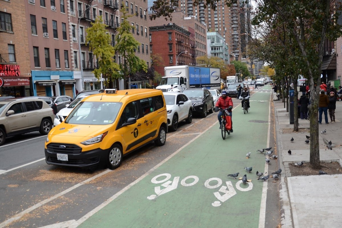 New 10-Foot-Wide Bike Lane and Safer Street Design in Hell’s Kitchen, Manhattan