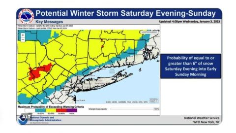 Pronóstico de nevada para el fin de semana en Nueva York.