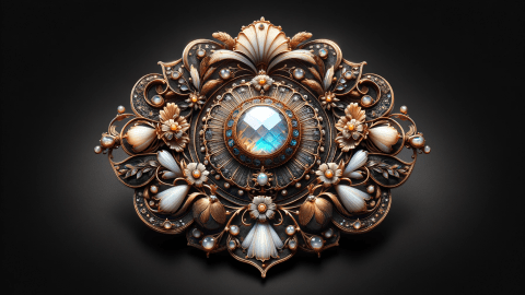 Ilustración de un broche del arquitecto William Burges. (Imagen no real)
