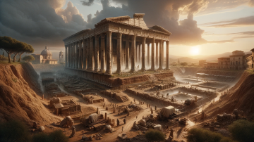 Imagen para ilustrar un templo romano en Italia. (Imagen falsa)