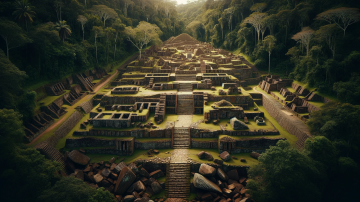 Ilustración de la ciudad descubierta por arqueólogos en el Amazonas.