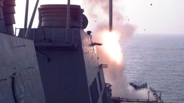 A Tomahawk cruise missile launches