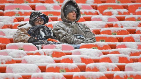 Arrowhead Stadium bajo la nieve.