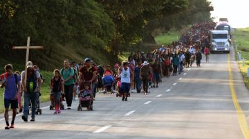 El grupo salió de madrugada de la ciudad de Tapachula, fronteriza con Guatemala.