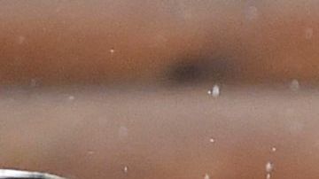 Soldado ruso interactúa con un oso en Mariupol.