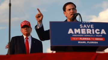 Former President Donald Trump Rallies For Marco Rubio In Florida