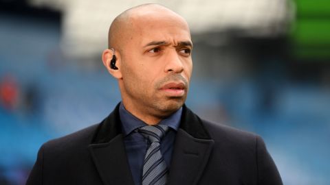 Thierry Henry reportando en el partido de Champions League entre el Manchester City FC y Real Madrid.