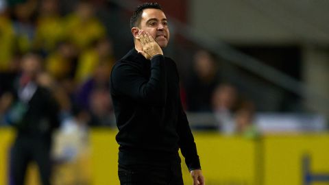 Xavi Hernández durante un encuentro ante UD Las Palmas.