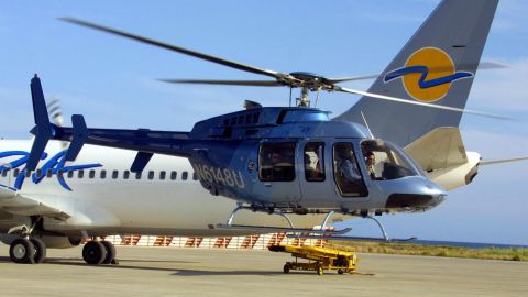 The new Bell407 takes to the air during