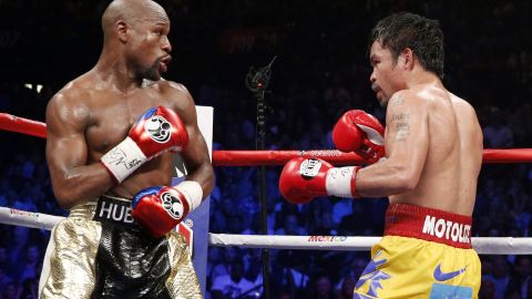 Pelea de Mayweather y Pacquiao en 2015.