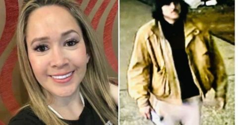 Denisse Oleas Arancibia y el sospechoso de su muerte usando sus pantalones.