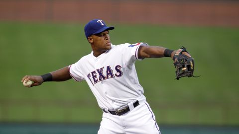 Adrián Beltré durante su temporada de debut con Texas Rangers.