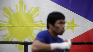 El boxeador filipino 
 Manny Pacquiao entrenando en 2019.