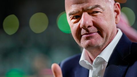 Gianni Infantino durante un evento de la Liga de Arabia Saudita en 2023.