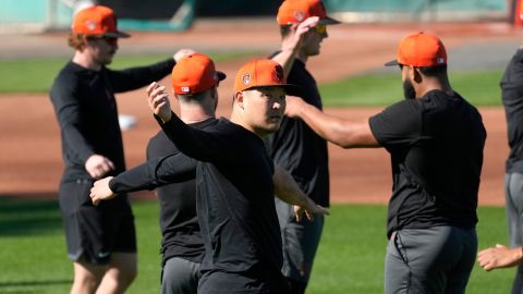 Jugadores de los San Francisco Giants en pretemporada.