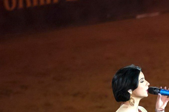 Ángela y Pepe Aguilar llevan su espectáculo "Jaripeo Sin Fronteras" a la Plaza de Toros México, en donde pudieron reunir a más de 40 mil personas que cantaron sus éxitos/México, 4 de marzo 2023.