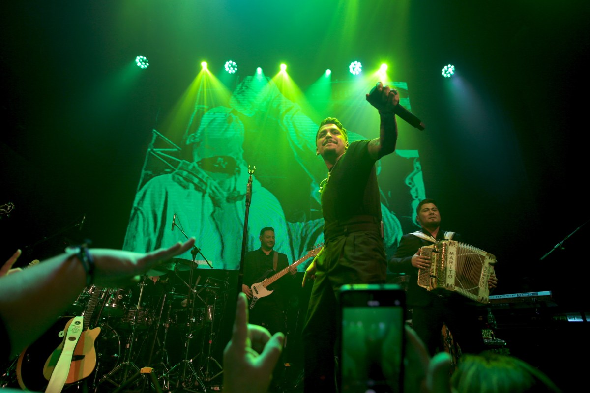 Christian Nodal performs in the show.