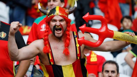 Hincha de Bélgica en la Eurocopa de 2016.