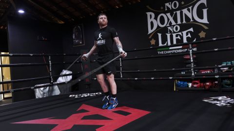 Canelo Álvarez en un entrenamiento.