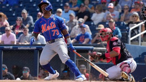 Luisangel Acuña durante el Spring Training 2024 con New york Mets.