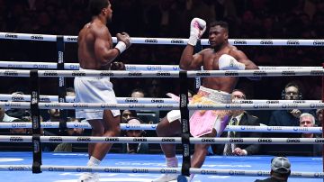 El peleador camerunés afirmó que no sintió el golpe de Joshua.