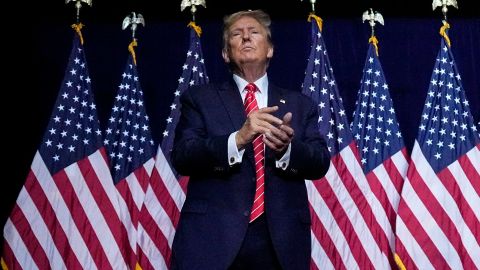 El candidato presidencial republicano, el expresidente Donald Trump, durante un mitin de campaña en Georgia.