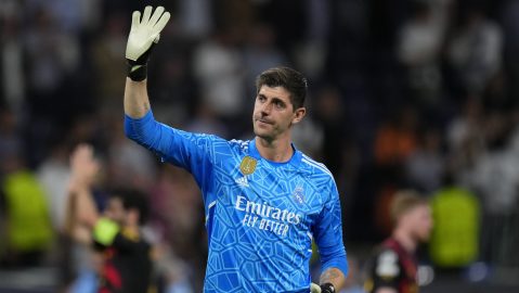 Thibaut Courtois durante un encuentro ante Manchester City en 2023.