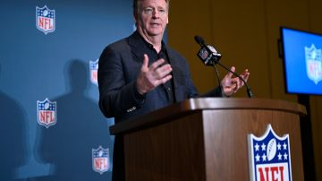Roger Goodell, comisionado de la NFL, durante su intervención en la Reunión Anual de la liga.
