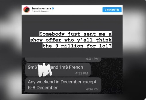 Mensaje de French Montana.