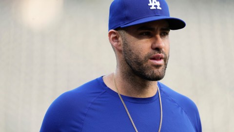 J.D. Martínez durante su última etapa con Los Angeles Dodgers.