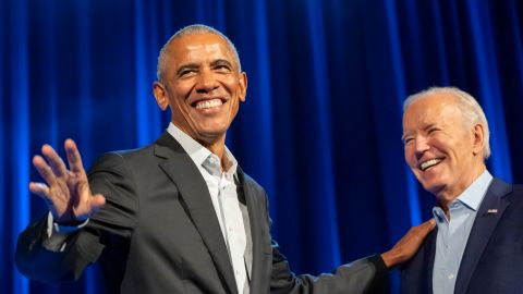 El expresidente Obama con el presidente Biden.