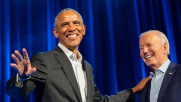 El expresidente Obama con el presidente Biden.