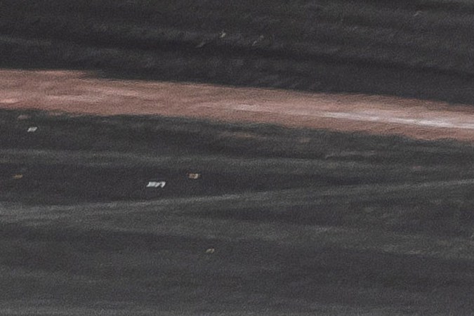 Instalación de la pista morada en el Stade France. 