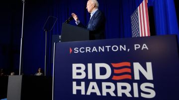 El presidente Joe Biden habla en un evento de campaña, el martes 16 de abril de 2024, en Scranton, Pensilvania.