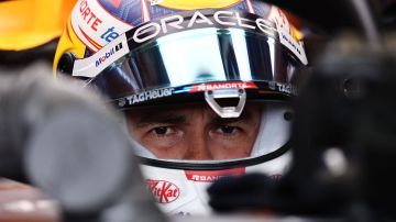 Sergio Perez duranto los segundos entrenamientos para el Gran Premio de Mónaco 2024.