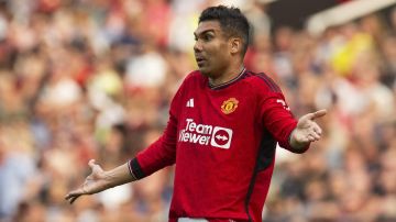 Casemiro en el partido entre el Manchester United y el Arsenal.