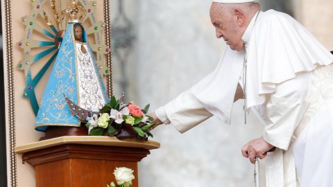 El Papa Francisco encabeza la audiencia general semanal en la Plaza de San Pedro, Ciudad del Vaticano, este miércoles.