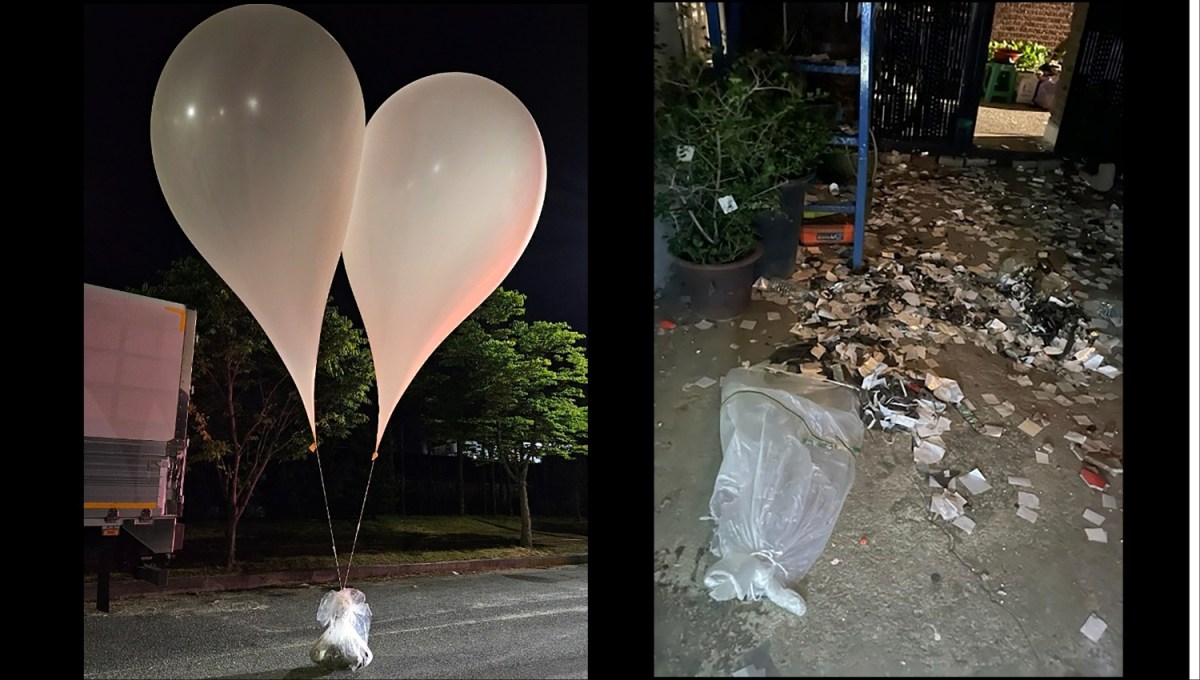 Corea del Norte envió globos con bolsas de “basura y mugre” a Corea del Sur