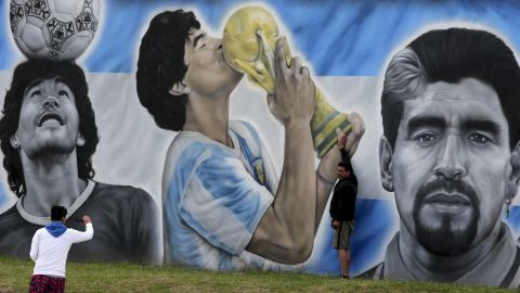 Mural en honor a Diego Maradona.