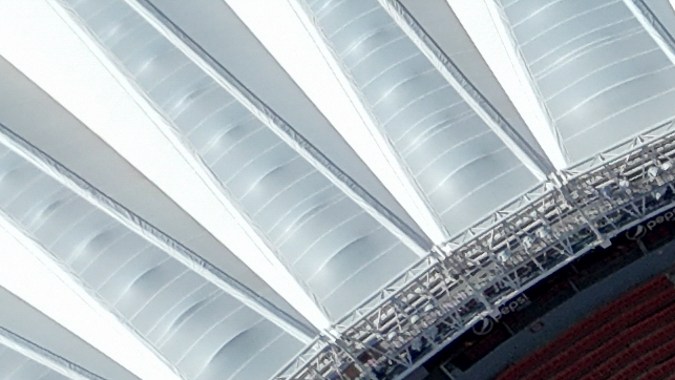 Estadio Beira Río de Porto Alegre completamente bajo el agua.